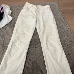 Zara cream flare jeans